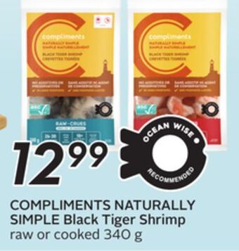 Sobeys Naturally simple black tiger shrimp offer