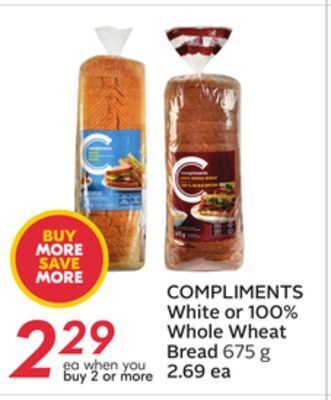 Sobeys White or 100% whole wheat bread offer