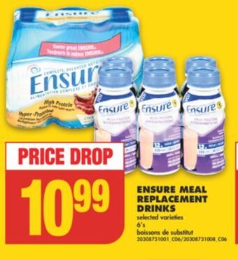 No Frills Ensure meal replacement drinks, 6's offer