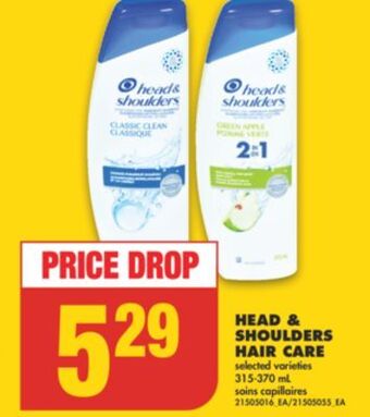 No Frills Head & shoulders hair care, 315-370 ml offer