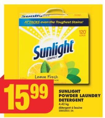 No Frills Sunlight powder laundry detergent, 4.42 kg offer