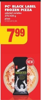 No Frills Pc black label frozen pizza, 370/420 g offer