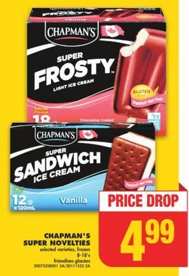 No Frills Chapman's super novelties, 8-18's offer