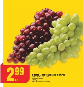 No Frills Green or red seedless grapes offer