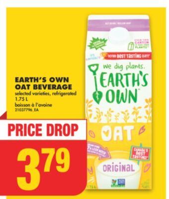 No Frills Earth's own oat beverage, 1.75 l offer