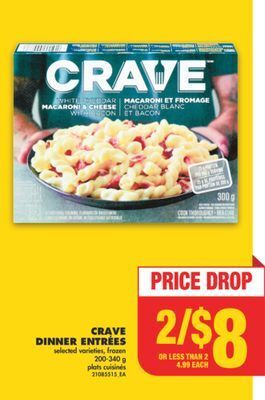 No Frills Crave dinner entrées, 200-340 g offer