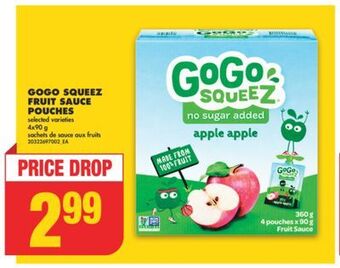 No Frills Gogo squeez fruit sauce, 4x90 g offer
