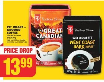 No Frills Pc roast or ground coffee, 875/930 g offer