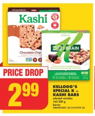 No Frills Kellogg's special k or kashi bars, 165-200 g offer