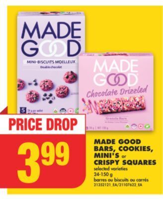 No Frills Made good bars, cookies, mini's or crispy squares, 24-150 g offer
