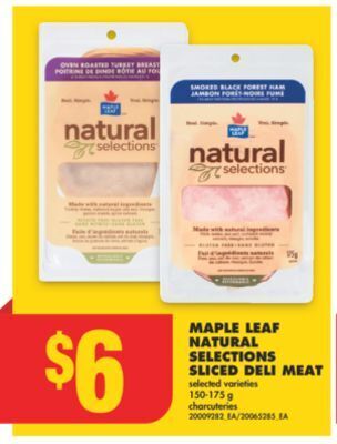 No Frills Maple leaf natural selections sliced deli meat, 150-175 g offer