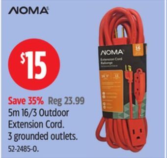 Canadian Tire Noma 5m 16/3 outdoor extension cord offer