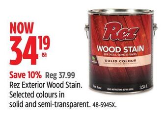 Canadian Tire Rez exterior wood stain offer