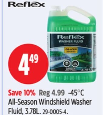 Canadian Tire Reflex -45°c all-season windshield washer fluid, 3.78l offer