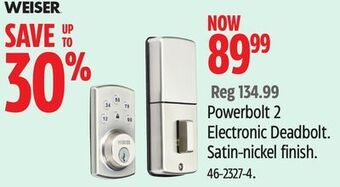 Canadian Tire Weiser powerbolt 2 electronic deadbolt offer