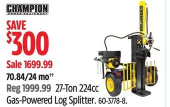 Canadian Tire Champion 27-ton 224cc gas-powered log splitter offer