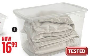 Canadian Tire Type a 60l 50l clarity storage container offer