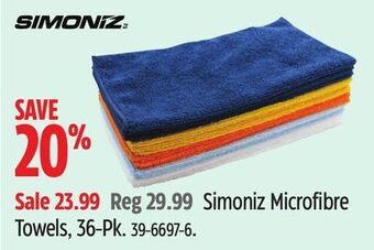 Canadian Tire Simoniz microfibre towels, 36-pk offer