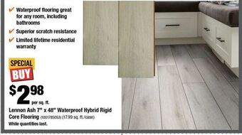 Home Depot Lennon ask 7 x 48 waterproof hybrid rigid core flooring offer