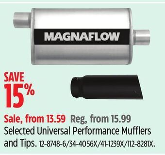 Canadian Tire Magnaflow selected universal performance mufflers and tips offer