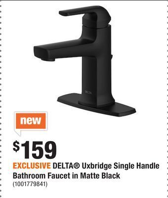 Home Depot Exclusive delta uxbridge single handle bathroom faucet in matte black offer