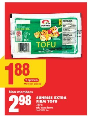 No Frills Sunrise extra firm tofu, 350 g offer