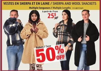 Sushi Shop Sherpa and wool shackets offer