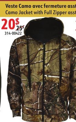 Sushi Shop Camo jacket with full zipper asst offer