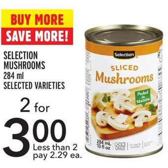 Metro Selection mushrooms offer