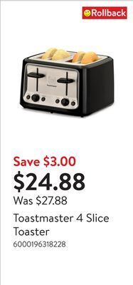Walmart Toastmaster 4 slice toaster offer