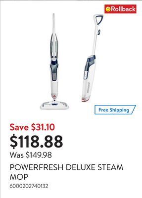 Walmart Powerfresh deluxe steam mop offer