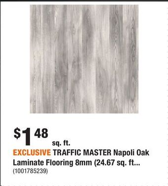 Home Depot Exclusive traffic master napoli oak laminate flooring 8mm (24.67 sq. ft./case) offer