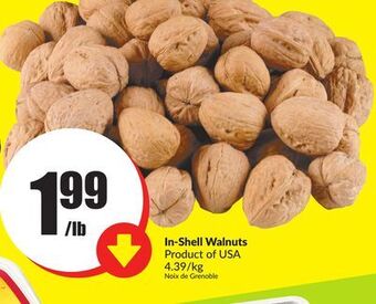 FreshCo In-shell walnuts product of usa 4.39/kg offer