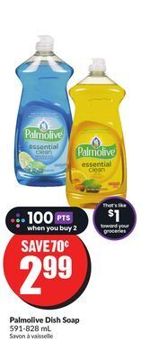 FreshCo Palmolive dish soap 591-828 ml offer