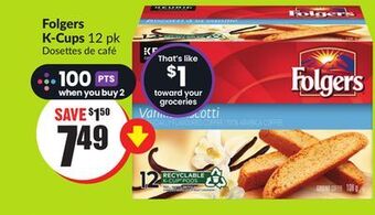 FreshCo Folgers k-cups 12 pk offer