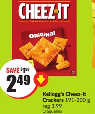 FreshCo Kellogg's cheez-it crackers 191-200 g offer