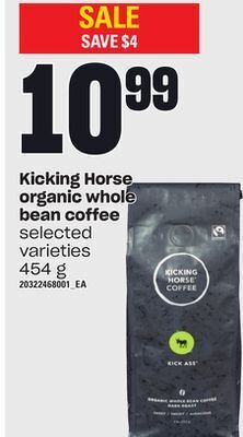 Zehrs Markets Kicking horse organic whole bean coffee offer