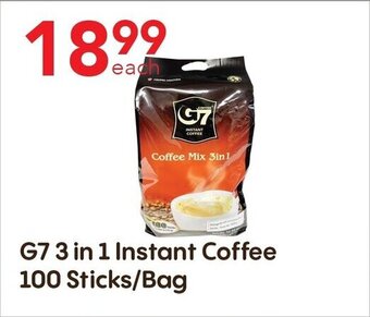G7 3 in 1 Instant Coffee 100 Sticks/Bag