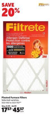 Home Hardware Pleated furnace filters offer