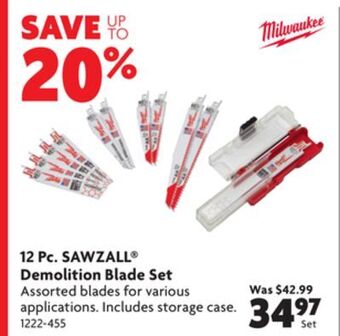 Home Hardware 12 pc. sawzall demolition blade set offer