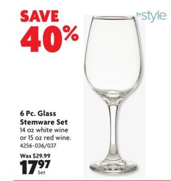 Home Hardware 6 pc. glass stemware set offer