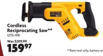 Home Hardware Cordless reciprocating saw offer