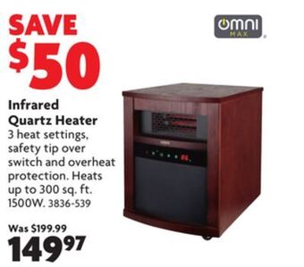 Home Hardware Infrared quartz heater offer