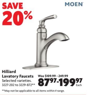 Home Hardware Hilliard lavatory faucets offer