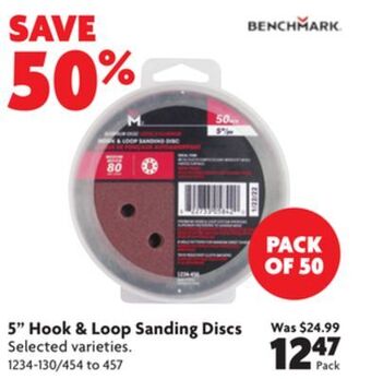 Home Hardware 5 hook & loop sanding discs offer