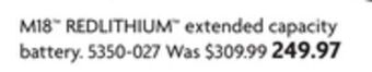 Home Hardware M18 redlithium extended capacity battery offer