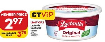 Giant Tiger Lactantia traditional spread offer