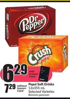 Chalo FreshCo Pepsi soft drinks 12x355 ml selected varieties offer