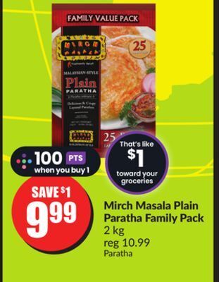 Chalo FreshCo Mirch masala plain paratha family pack 2 kg offer