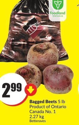 Chalo FreshCo Bagged beets 5 lb product of ontario canada no. 1 2.27 kg offer